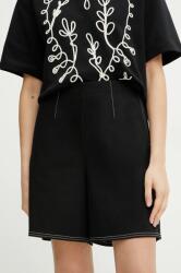 MM Max Mara Leisure rövidnadrág női, fekete, sima, magas derekú, 2516781018600 - fekete M