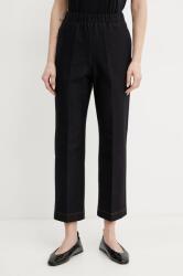 MM Max Mara Leisure nadrág női, sötétkék, magas derekú egyenes, 2516781047600 - sötétkék XS