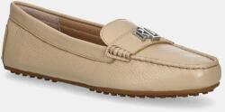 Lauren Ralph Lauren bőr mokaszin Barnsbury bézs, női, lapos talpú, 802942768011 - bézs Női 38