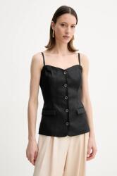 GUESS vászon felső ISABEAU fekete, női, sima, W5GH0L WH5L2 - fekete XL