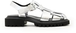 AllSaints bőr papucs Tess Sandal ezüst, női, magassarkú, W042FC - ezüst Női 39