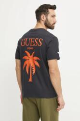 Guess pamut póló fekete, férfi, nyomott mintás, F5GI09 KA260 - fekete L