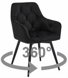  JORK360 VELVET fekete forgó étkezőszék