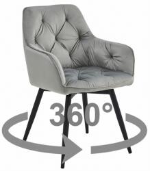  JORK360 VELVET világosszürke forgó étkezőszék