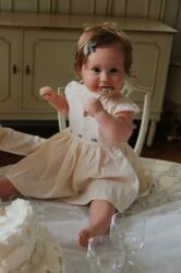 Konges Sløjd baba pamut ruha CELEBRATION AALIYAH BABY SET GOTS bézs, mini, harang alakú, KS103577 - bézs 62
