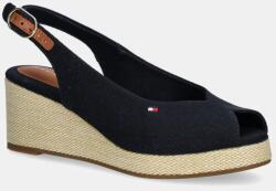 Tommy Hilfiger szandál FLAG MID WEDGE ESPAD SLINGBACK - sötétkék Női 38
