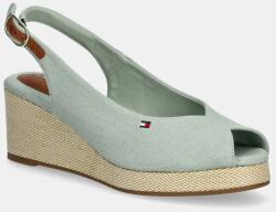 Tommy Hilfiger szandál FLAG MID WEDGE ESPAD SLINGBACK zöld, FW0FW08595 - zöld Női 41