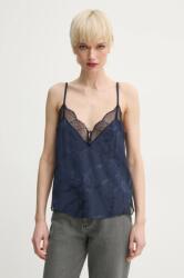 Zadig&Voltaire selyemblúz sötétkék, női, mintás, WWCR01267 - sötétkék S