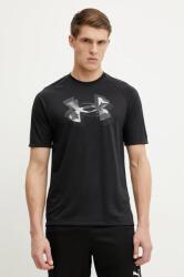 Under Armour edzős póló Tech Print Fill fekete, nyomott mintás, 1390208 - fekete L