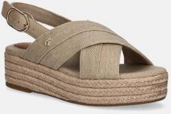 Tommy Hilfiger szandál DENIM ESPADRILLE PLATFORM SANDAL bézs, női, platformos, FW0FW08669 - bézs Női 41