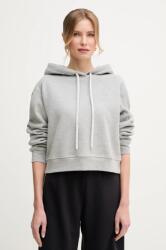 Max Mara pamut melegítőfelső szürke, női, sima, kapucnis, 2515921011600 - szürke L