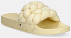 Tommy Jeans papucs BRAIDED SLIDE sárga, női, EN0EN02764 - sárga Női 36