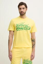 Lacoste pamut póló sárga, férfi, nyomott mintás, TH0284 - sárga XL