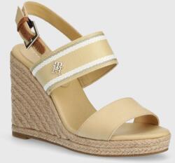 Tommy Hilfiger szandál WEBBING HIGH WEDGE SANDAL bézs, FW0FW08045 - bézs Női 40