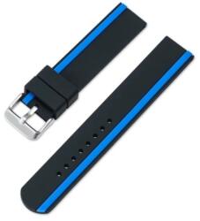  Curea silicon negru cu dunga laterală albastră, telescop QR 20mm