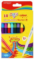 Keyroad Rostirón, filctoll készlet 10 db/doboz Keyroad Magic fiber marker 18 klf. szín (KR972227) - mystock