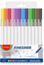 Keyroad Rostirón, tűfilc készlet 0, 4 mm Fine Liner 12db/doboz Keyroad 12 klf. szín (KR972462) - mystock