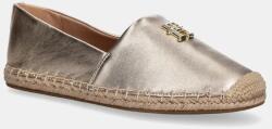 Tommy Hilfiger bőr espadrilles TH LOGO METALLIC LEATHER ESPAD sárga, FW0FW08652 - arany Női 37