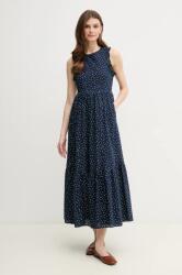 Pepe Jeans pamut ruha DEBORAH sötétkék, maxi, harang alakú, PL953666 - sötétkék S