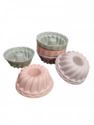 Kuglóf készítő forma mini 10 db-os szett 6, 5 cm szilikon színes T13170 (T13170)