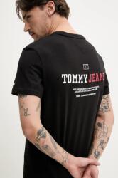 Tommy Jeans pamut póló fekete, férfi, nyomott mintás, DM0DM20815 - fekete M