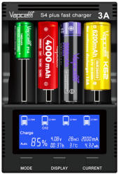 Vapcell S4 Plus V3 intelligens akkutöltő (379870)