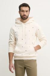Tommy Hilfiger pamut melegítőfelső bézs, férfi, nyomott mintás, kapucnis, MW0MW39310 - bézs M