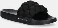 Tommy Jeans papucs BRAIDED SLIDE fekete, női, EN0EN02764 - fekete Női 38