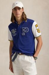 Ralph Lauren pamut póló sötétkék, férfi, nyomott mintás, 710964978 - sötétkék M