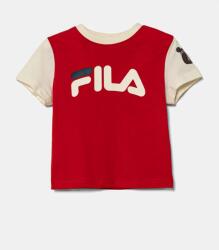Fila gyerek pamut póló LUBAN piros, nyomott mintás, FAK0394 - piros 110-116
