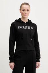 GUESS pamut melegítőfelső PRIMULA fekete, női, nyomott mintás, kapucnis, V5GQ10 KCRP0 - fekete XL