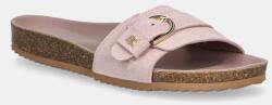 Tommy Hilfiger papucs velúrból SOFT SUEDE ADJUSTABLE MULE rózsaszín, női, FW0FW08809 - rózsaszín Női 41