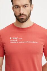 K-way pamut póló piros, férfi, nyomott mintás, K3136DW - piros M