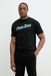 Guess Jeans pamut póló fekete, férfi, nyomott mintás, M5GI54 K8FQ4 - fekete XXL