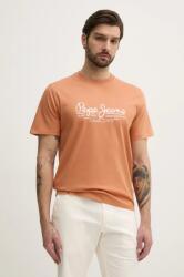 Pepe Jeans pamut póló DUMAS TEE narancssárga, férfi, nyomott mintás, PM509769 - narancssárga L