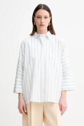 Max Mara pamut ing női, galléros, bézs, relaxed, 2515111092600 - fehér 38