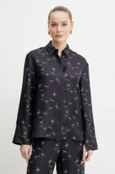 MM Max Mara Leisure selyem ing női, galléros, fekete, relaxed, 2516111037600 - fekete 38