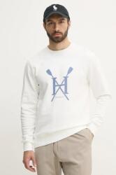 Hackett pamut melegítőfelső fehér, férfi, nyomott mintás, HM581350 - fehér L