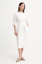 MM Max Mara Leisure vászon ruha fehér, midi, egyenes, 2516221028600 - fehér 38
