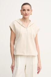 HUGO BOSS mellény bézs, női, sima, kapucnis, 50537487 - bézs XL