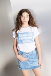 Patrizia Pepe gyerek pamut szoknya CA18 mini, egyenes, 7G0141 - kék 168