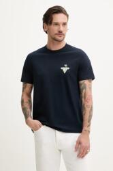 Guess Jeans pamut póló sötétkék, férfi, nyomott mintás, M5GI55 K8FQ4 - sötétkék L