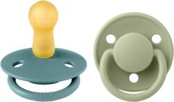 BIBS - Set 2 suzete De Lux Latex, tetina rotunda, 6 luni +-Island Sea/Sage