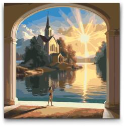 Festés számok szerint - Beeső napsugarak 1 Méret: 50x50cm, Keretezés: Kartonlemezen