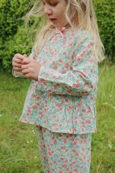 Konges Sløjd gyerek ing ELIN BOW BLOUSE GOTS türkiz, mintás, KS102432 - türkiz 104