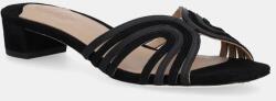 Lauren Ralph Lauren bőr papucs Fay Mtstrp fekete, női, magassarkú, 802961818003 - fekete Női 37