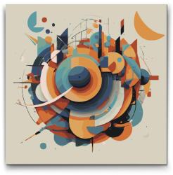  Festés számok szerint - A formák és visszhangok finom szimfóniája Méret: 50x50cm, Keretezés: Keret nélkül (csak a vászon)