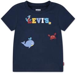 Levi's baba pamut póló COASTAL CRITTERS LOGO TEE sötétkék, nyomott mintás, 6EM319 - sötétkék 74