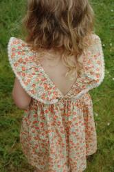 Konges Sløjd gyerek pamutruha VERBENA DRESS GOTS narancssárga, mini, harang alakú, KS102296 - narancssárga 98