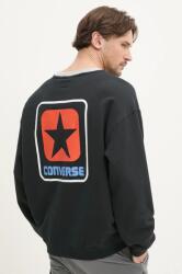 Converse pamut melegítőfelső fekete, férfi, nyomott mintás, 10028407-A01 - fekete M